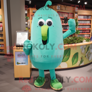 Turquoise Cucumber mascot...