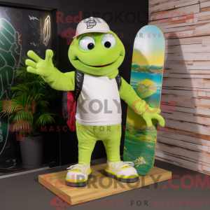 Limegrøn skateboard maskot...