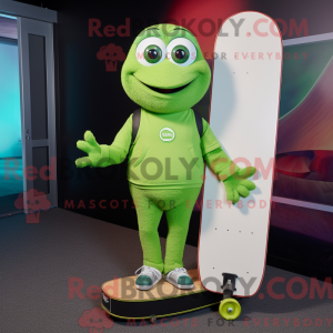 Limegrøn skateboard maskot...