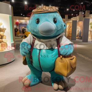 Turquoise Glyptodon mascot...