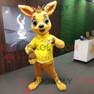 Gold Deer maskot kostume...