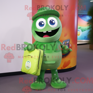 Green Cod mascot costume...