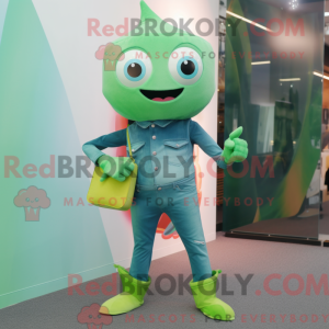 Green Cod mascot costume...
