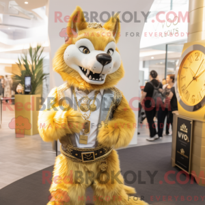 Gold Wolf-maskotdraktfigur...