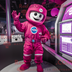 Magenta astronauta maskot...