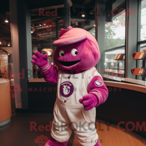 Magenta astronaut maskot...