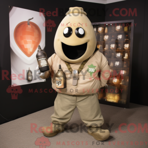 Tan Grenade mascot costume...