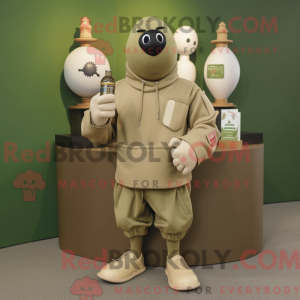 Tan Grenade mascot costume...