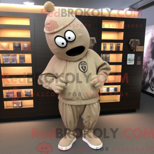 Tan Grenade mascot costume...