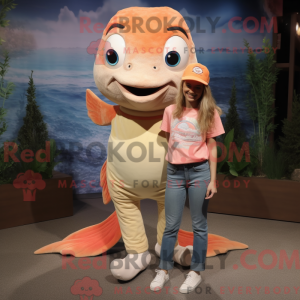 Tan Salmon mascot costume...