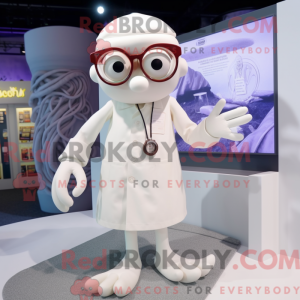 Hvid Kraken maskot kostume...