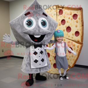 Gray Pizza Slice mascot...