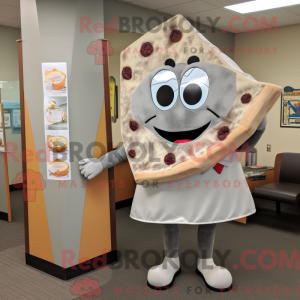 Gray Pizza Slice mascot...