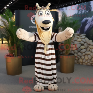 Cream Zebra maskot kostyme...
