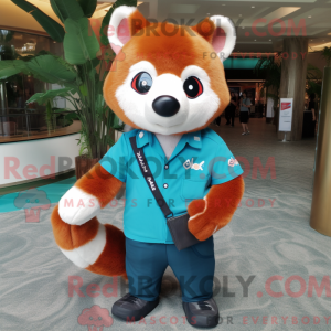 Cyan Red Panda mascot...