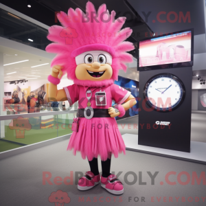 Roze Chief mascottekostuum...