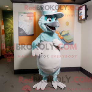Gray Peacock mascot costume...
