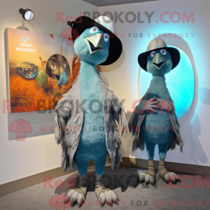 Gray Peacock mascot costume...