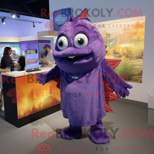 Postava maskota Purple Fish...