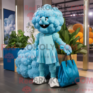 Sky Blue Blomkål maskot...