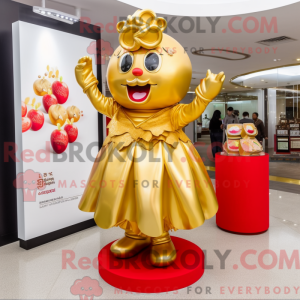 Gold Cherry mascot costume...