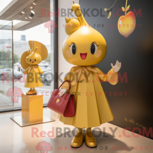 Gold Cherry maskot kostume...