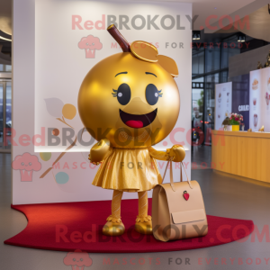 Gold Cherry mascottekostuum...