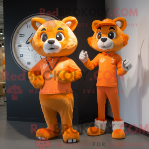 Orange Puma mascot costume...