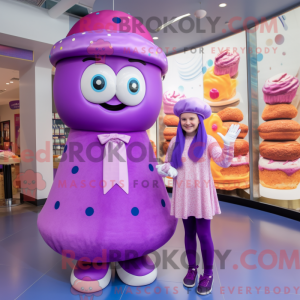 Purple Donut mascot costume...