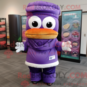 Purple Sushi mascot costume...