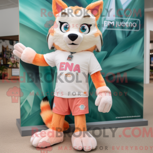 Peach Lynx maskot kostume...