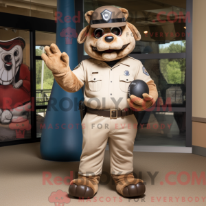 Tan Police Officer mascot...