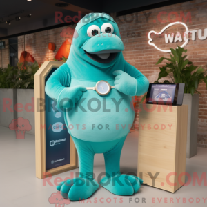 Turquoise Walrus mascot...