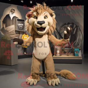 Tan Smilodon mascot costume...