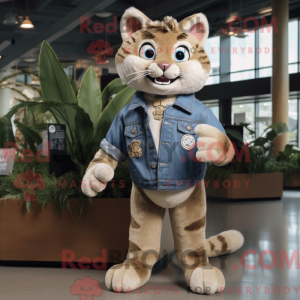 Tan Cat-maskotdraktfigure w...