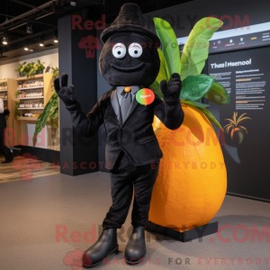 Black Mango mascot costume...