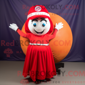 Red Baseball Ball mascot...