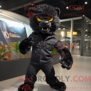 Sort Smilodon maskot...