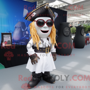 Hvit piratmaskotdraktfigur...