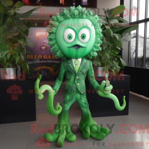 Grøn Medusa maskot kostume...