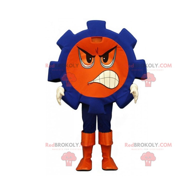 Modrý oříšek maskot s naštvaným obličejem - Redbrokoly.com