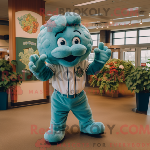 Teal Cauliflower mascot...