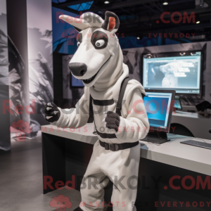 White Okapi mascot costume...