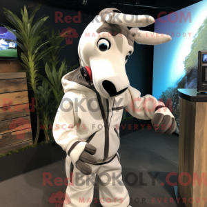 White Okapi mascot costume...
