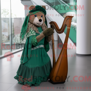 Forest Green Celtic Harp...