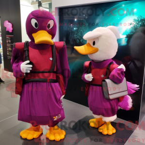 Magenta Muscovy Duck mascot...