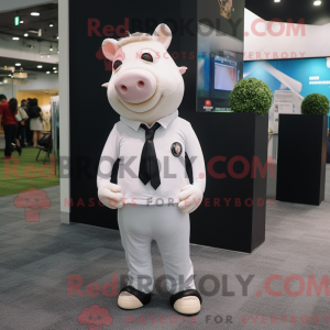 White Pig mascot costume...