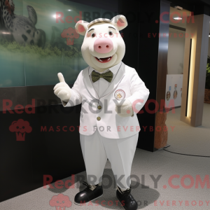 White Pig mascot costume...