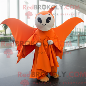Orange Manta Ray maskot...