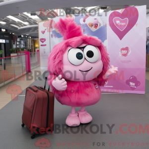 Pink Heart mascot costume...